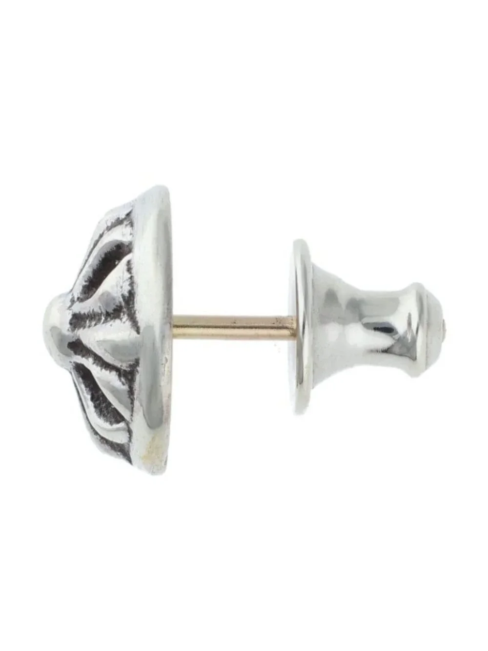Chrome Hearts Stud Crsbll Cross Ball Silver Earrings